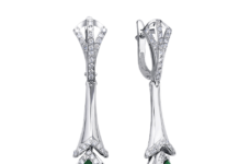 Серьги с изумрудом